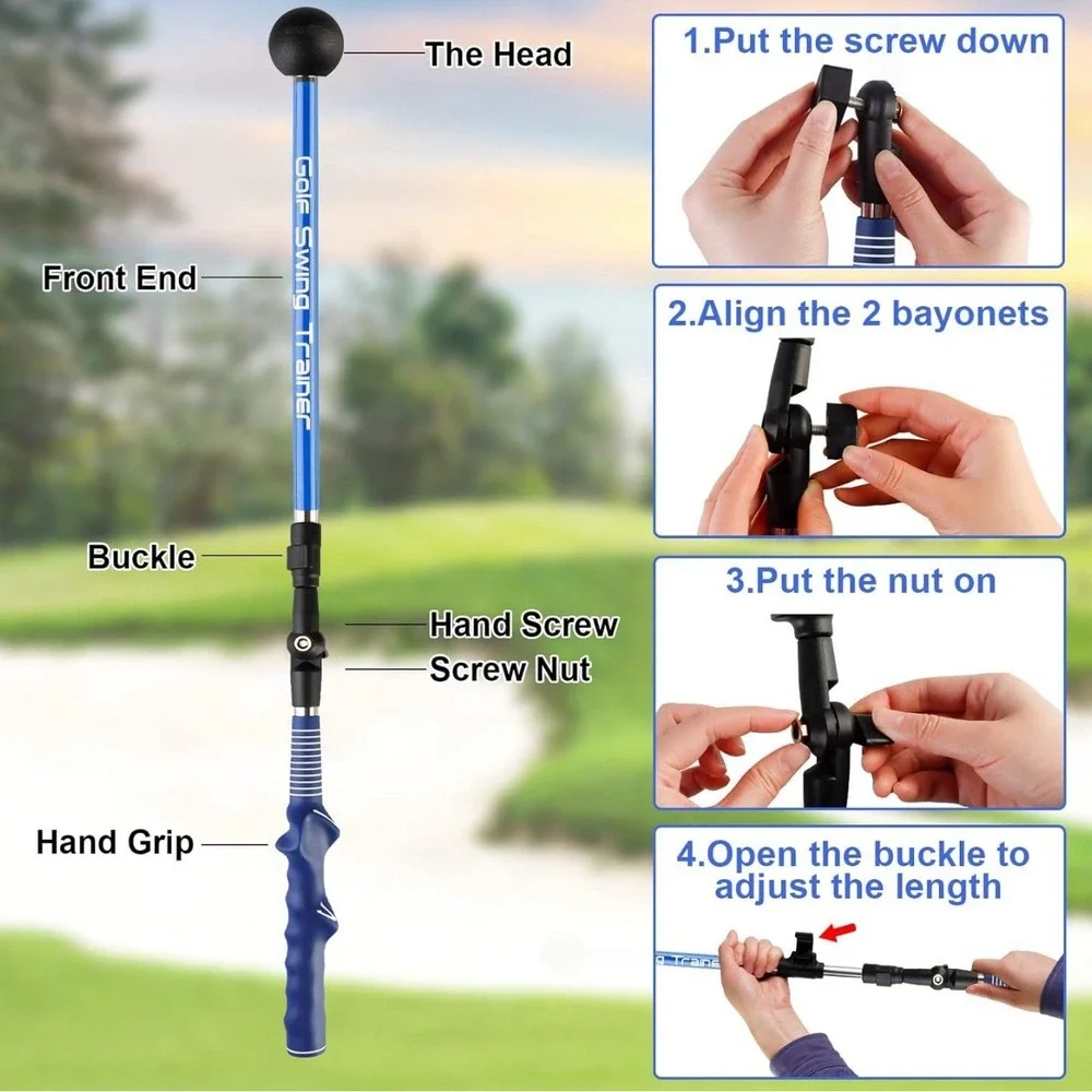Adjustable Golf Swing Trainer Aid Stick Posture Arm Corrector Forearm Rotation